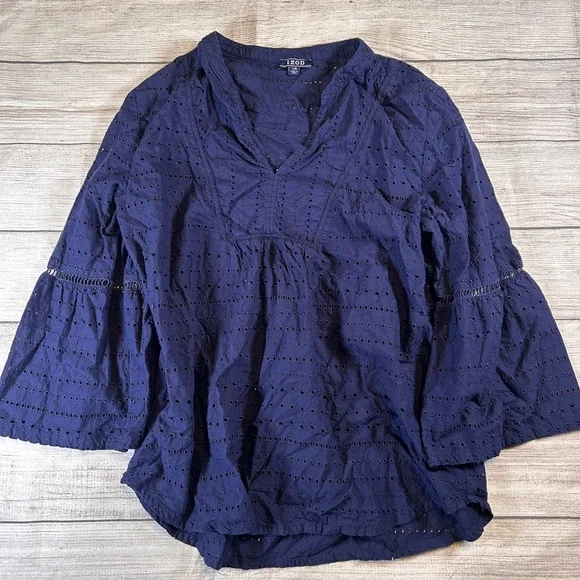 Izod Women's Navy Blouse - Picture 1 of 5